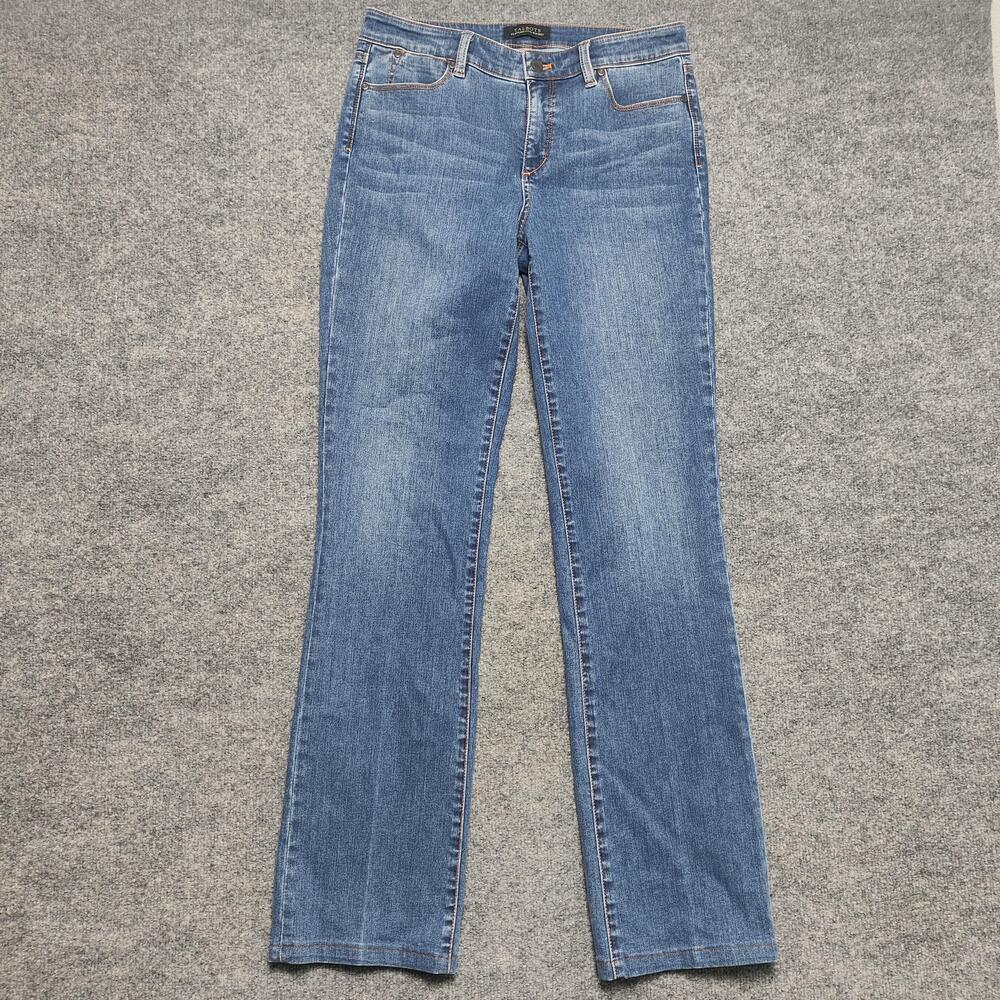 Talbots Flawless Five-Pocket Jeans Womens 8L Medium Blue Mid Rise Bootcut Denim